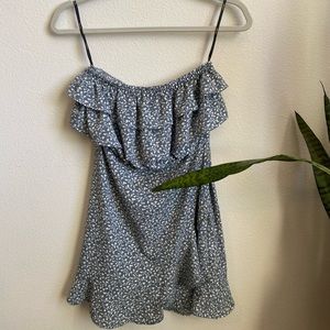 Blue floral tub top dress